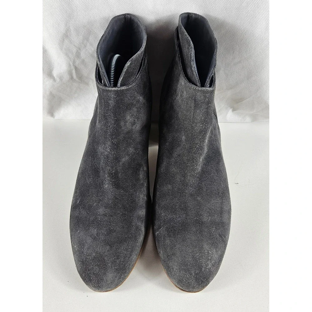 VINCE. Women Charcoal Grey Suede Stacked Ankle Boots Block Heel Italy 11M EUR 41